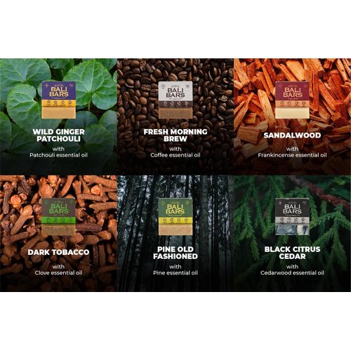 Mens Natural Soap Bar - Bali Bars Men All Natural Cold Process Castile Bath Body Soap Bar For Men with Premium Essential Oils Vegan Handmade (6pcs of 4.5oz Each) Gift Set