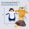 PixieCrush Stuffed Anmials - Penguin, Sloth, and Hedgehog - Soft Polyester Stuffed Animals Plush Toys - Kids' Adorable Plushie Toys - Ideal for Baby Showers and Easter Gifts - 1x4x6-Inch Each
