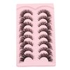 Gmagictobo False Eyelashes Fluffy Wispy Cat Eye Lashes Natural Look Fake Eyelashes Crisscrossed 3D Fox Eye Faux Mink Lashes 8 Pairs