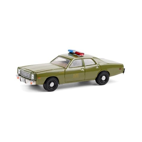1977 Plymouth Fury U.S. Army Police Army Green The A-Team (1983-1987) TV Series Hollywood Special Edition 1/64 Diecast Model Car by Greenlight 44865A