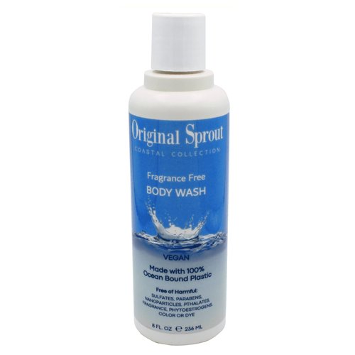 Original Sprout Coastal Collection Body Wash for All Skin Types, Fragrance-Free, 8 oz. Bottle