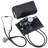 MABIS MatchMates Aneroid Sphygmomanometer and 31" Sprague Rappaport Stethoscope Combination Manual Blood Pressure Kit with Calibrated Nylon Cuff and Oversized Carrying Case, Adult Black