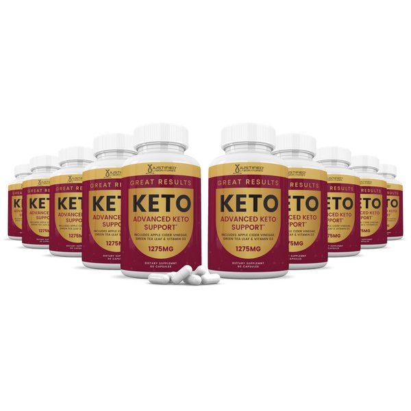 Justified Laboratories Great Results Keto ACV Pills 1275MG Formulated with Apple Cider Vinegar Keto Support Blend 60 Capsules (10 Bottles)