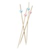 Andaz Press Natural Bamboo Drink Stirrer Cocktail Picks, 5-Inch Long with Light Pink and Baby Blue Pearl Bead, Wood Swizzle Stick, Toothpicks, 100 Pack Cocktails, Hors D'oeuvres, Party Appetizers