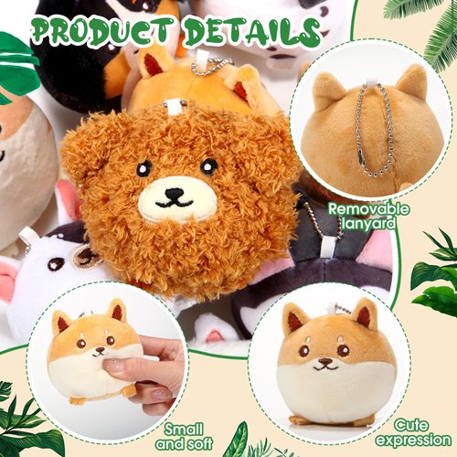 Libima 9 Pcs Mini Stuffed Keychains 3.15 Inch Small Plush Bulk Ornaments for Kids Birthday Party Favors Gifts Xmas Tree Hanging Stocking Stuffers (Puppy)