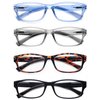 HEEYYOK 5.0 Small Reading Glasses Womens/Men 4-Pack Readers,Lightweight Rectangular PC Frame Comfortable Spring Hinges 4 Pouch