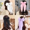 Beleki Hair Bows for Women Girls, 2PCS Satin Bows for Hair, Black Silky Bow Pink Coquette Bows Oversized Hair Ribbon Bows with Long Tail French Hair Barrette Aesthetic Hair Accessories Women Gift