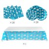 Blue Sky White Clouds Birthday Party Supplies, 20 Plates and 20 Napkins and Tablecloth71 '' x 42.5 '', Blue Sky Cartoon Theme Birthday Party Decorations for Baby Kids Shower