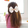 2 Pcs Organza Hair Bow Clips 5.5 Inch Big Hair Bows with Satin Knot Center Double Girls Bows for Toddler Kids Children Teens, Rose Gold
