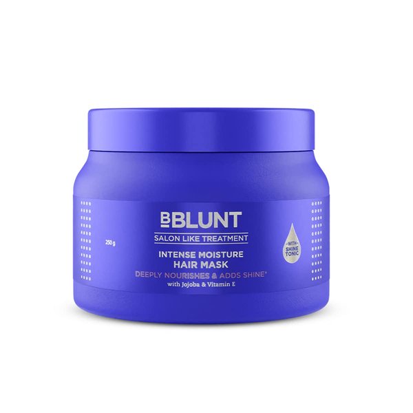BBLUNT Intense Moisture Hair Mask | Deeply Nourishes & Adds Shine | Deep Conditioning Masque for Dry, Damaged & Frizzy Hair | Vitamin E & Jojoba Oil Infused | 8.82 Oz/250g