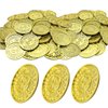 TESEGOO 100 PCS Plastic Pirate Gold Coins - Fake St. Patrick's Coin Toys for Party Supplies for Pirate Parties, Treasure Hunts, Classroom Rewards, Kids' Prizes & Party Favors