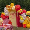 10Pcs BBQ Party Balloons,Food Themed Foil Balloons Hot Dog Hamburger Ketchup French fries Mustard Bottle for Picnic Snacks Baby Shower Birthday Party Decorations Supplies