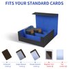 STYLIFING Card Storage Box for Trading Cards, 1800+ MTG Deck Box with Card Supporters & Divider Tabs, PU Leather Magnetic Closure Card Deck Case Fit for YuGiOh, TCG and Sport Cards (Black & Blue)
