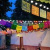 Mexican Felt Banner Picado Banner-Mexican Party Fiesta Felt Banners,Dia De Los Muertos Decorations Party Supplies (flower 2)