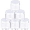 SATINIOR 6 Pack Plastic Pot Jars Round Clear Leak Proof Plastic Container Jars with Lid for Travel Storage, Eye Shadow, Nails, Paint, Jewelry (5 oz, White)