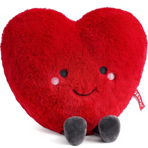 Cute Plush Red Heart Pillow Love Pillow Cushion Toy Throw Pillows Living Heart Throw Decor Pillows Microwavable Heating Pad for Women Girl Friends Valentine's Day Kids Birthday Christmas Mother's Day