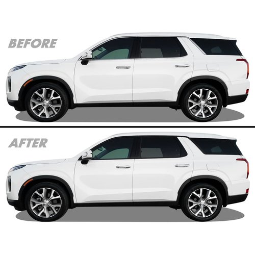 SlickMod Chrome Delete Blackout Vinyl Overlay for 2020-2023 Hyundai Palisade Window Trim (1. Window Trim, Gloss Black)