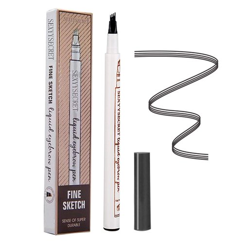 DEVIMIC Eyebrow Tattoo Pen, Microblading Eyebrow Pencil, with a Micro-Fork Tip Applicator, Create Natural Looking Eyebrows, Easy to Use and Stays All Day (Dark Gray)