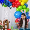 Red Blue Yellow Green Balloon Arch Kit, Carnival Circus Balloon Garland Kit with Star Foil Balloons Blue Yellow Green Balloons Party Supplies for Birthday Party Carnival Party Video Game Party