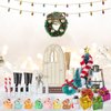 61Pcs Doll House Christmas Hat Decoration Miniature Dollhouse Accessories String Fake Light Door Mini Xmas Tree 1:12 Model Pretend Toys DIY Festival Party Wreath Snowman Fairy Cane Candy Garden
