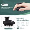 BEAUTLOHAS. Silicone Scalp Massager Hair Scrubber Brush, Silicone Scalp Scrubber with Soft Bristles for Wet Dry Hair, Silicone Head Scrubber Hair Shampoo Scalp Brush Hair Growth for Women Men(Black)