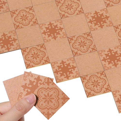 HyDren 120 Pcs Miniature Dollhouse Flooring 1: 12 Scale Dollhouse Floor Tiles Wooden Dollhouse Accessories Mini Wood Doll House Furniture for Model Decor