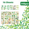 jejucy St Patricks Day Tattoos,16 Unique Sheets Temporary Tattoos St. Patricks Day Accessories, Irish St Patricks Day Decorations Shamrock Gnomes Hats Saint Patricks Day Face Stickers for Adult Kids