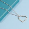 Iaceble Boho Long Heart Necklace Open Heart Pendant Necklace Floating Heart Chain Necklace Gold Hollow Heart Necklace Jewelry for Women