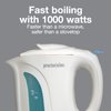 Proctor Silex Electric Tea Kettle, Water Boiler & Heater Auto-Shutoff & Boil-Dry Protection, 1000 Watts for Fast Boiling, 1 Liter, White