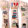 Gameza Reading Book Temporary Tattoos - 240+ Book Library Themed Party Favors Decorations Supplies Reading Book Fake Tattoos Stickers Gifts Boy Girl School Classroom Prizes Rewards Kids