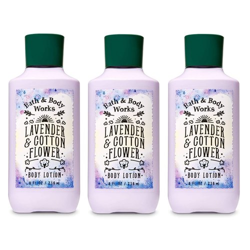 Bath & Body Works LAVENDER & COTTON FLOWER Body Lotion Lot of 3 - Full Size