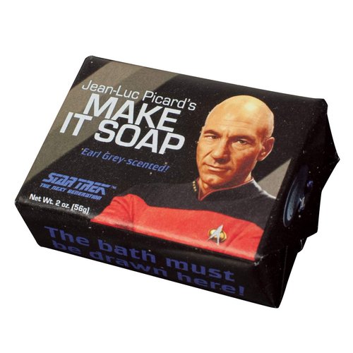 The Unemployed Philosophers Guild Star Trek Jean Luc Picard Make it Soap! - Made in the USA, 2oz (56g) Travel Size Guest Bar Soap