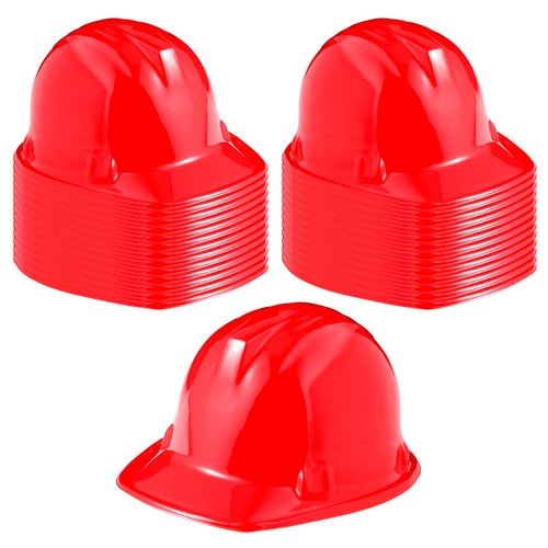 Gejoy 36 Pieces Construction Hats Bulk Plastic Worker Hat Funny Construction Party Hats for Kids Dress up Birthday Party Supplies(Red)