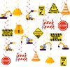 26 Pack of Construction Hanging Swirls（13 Pattern）Construction Birthday Party Supplies for Kids Double-Sided Excavator Dig in Dump Truck Hanging Swirls Foil Spiral Ceiling Streamers for Boy