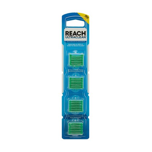 REACH Listerine Ultraclean Access Flosser Refill Heads, Mint, Plaque Remover for Teeth, Shred Resistant, for Hard to Reach Areas, Oral Care, PFAS Free, for Adults & Kids, 1 Pack, 28 Count