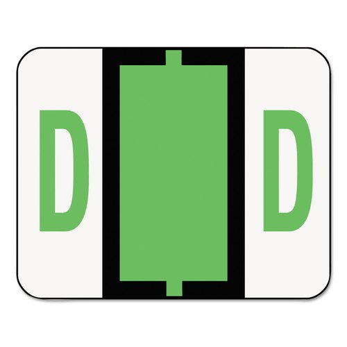 Smead 67074 A-Z Color-Coded Bar-Style End Tab Labels Letter D Light Green 500/Roll