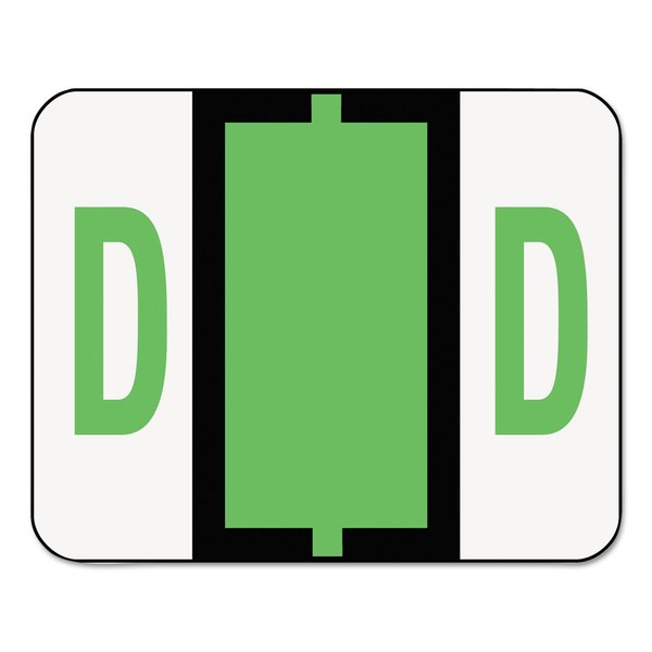 Smead 67074 A-Z Color-Coded Bar-Style End Tab Labels Letter D Light Green 500/Roll