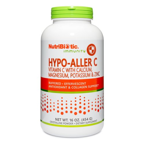 NutriBiotic - Hypo-Aller C Powder Vitamin C & Minerals, 16 Oz | 1300 Mg Vitamin C for Antioxidant & Collagen Support | Buffered with Calcium, Magnesium, Zinc & Potassium | Gluten & GMO Free