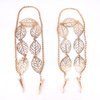 yueton 2pcs Fashion Ladies Hollow Out Leaves Gold Chain Alligator Clips Barrettes Bobby Pin Hair Clips Bride Headwear Edge Clip Clamps Headbands