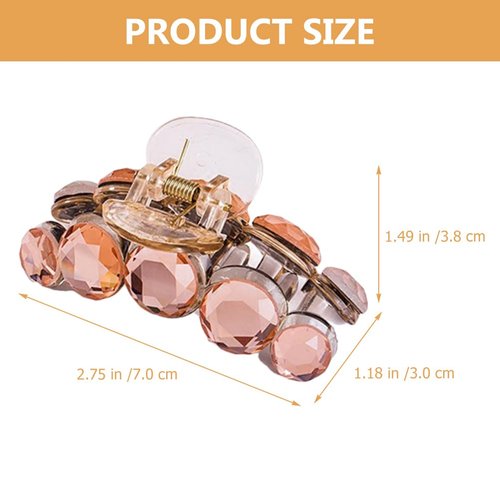 Luxshiny Rhinestone Hair Clip Crystal Jaw Hair Claw Clips No- Slip Clear Golden Blue Brown Octopus Jaw Barrettes Hair Accessories For Women Girls, Pack Of 4 Hair Clips Medium