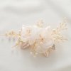 SWEETV Hair Comb, Flower Hair Clip Pearl Princess Headpiece, Elegant Bridal Hair Comb, Bridal Hair Pieces for Bride, Bridesmaid, Women, Girl, Party, Prom Gift