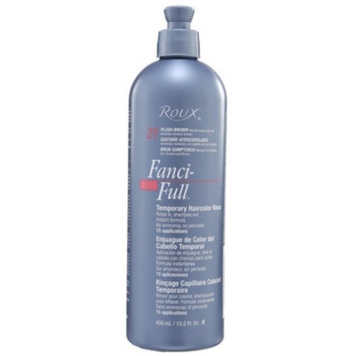 Fanci-Full Instant Hair Color Rinse by Roux, 21 Plush Brown ,Temporarily Evens Tones, Blends Away Gray, 15.2 Oz