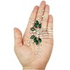BETITETO Green Bridal Hair Comb Small Wedding White Emerald Crystal Silver Vine Hair Piece Accessories for Women Girls