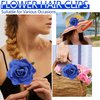 Atoden Blue Rose Hair Clip, Flower Rose Clips for Hair, Hawaiian Floral Hair Pins Rose Flower Brooch Mexican Decorative Headpieces for Women Girls Halloween Cosplay Hair Accessories