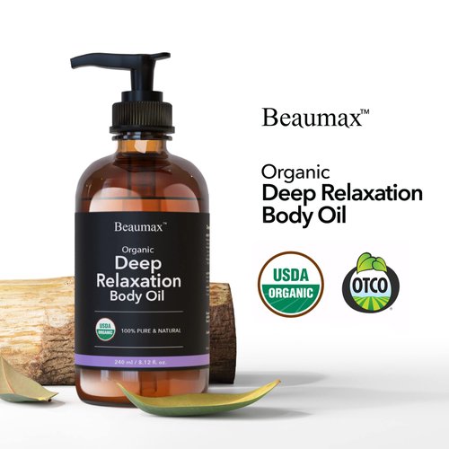 Beaumax Deep Relaxation Body Oil - USDA Organic Body Oil 240ml/8.12 fl.oz