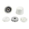 Plumb Pak PP835-30WHL Universal Round Toilet Push-On Bolt Caps, 1-7/8" x 4-3/8", White