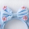 KARETT Pearl Mouse Ears Bow Headbands, Sparkle Minnie Ears Headband Glitter Hair Band for Party Princess Decoration Cosplay Costume Sky Blue
