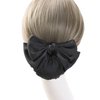 YICLBRREA Bun Cover For Hair Hair Clip With Net Hair Nets For Buns,Ribbon Barrette With Net Chignon,Professional hair bun covers for women, Black Bun Cover Hair Tie, Black