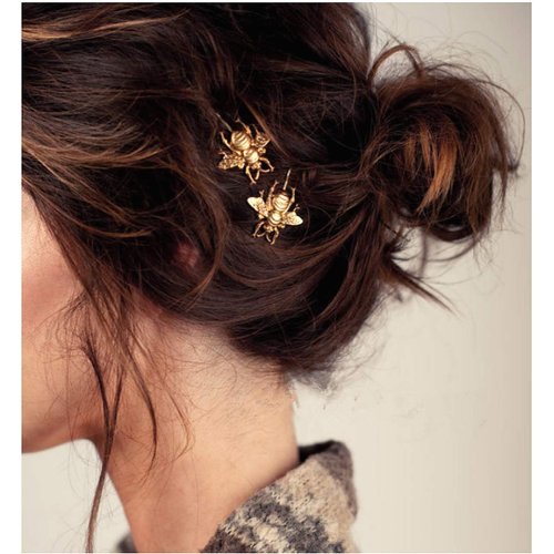 Cathercing 4 pcs Bee Hair Pins for Women Girls Bride Bee Barrettes Bobby Pin Hair Clips Headpiece Hair Accessories Gold Halloween Christmas Prom Party Gift