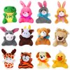 CAMIRUS 12PCS Easter Eggs Filled with Mini Plush Animal Toys, Cute Stuffed Animals Plush Keychain for Kids Easter Party Favors, Easter Basket Stuffers/Fillers, Egg Hunt